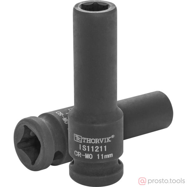 Изображение Головка ударная 1/2" 11мм 6-гран. глубокая IS11211 //THORVIK