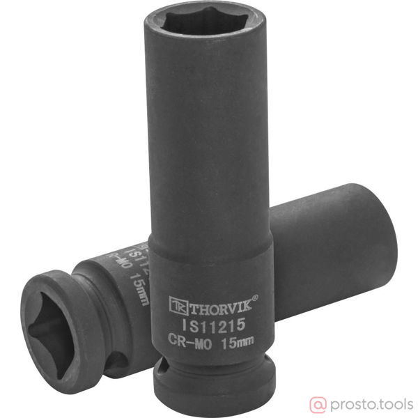 Изображение Головка ударная 1/2" 15мм 6-гран. глубокая IS11215 //THORVIK