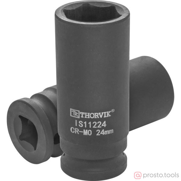 Изображение Головка ударная 1/2" 24мм 6-гран. глубокая IS11224 //THORVIK