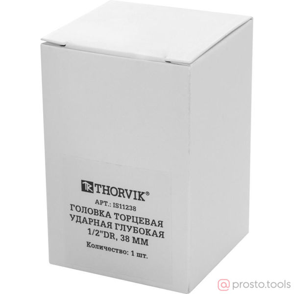 Изображение Головка ударная 1/2" 38мм 6-гран. глубокая IS11238 //THORVIK