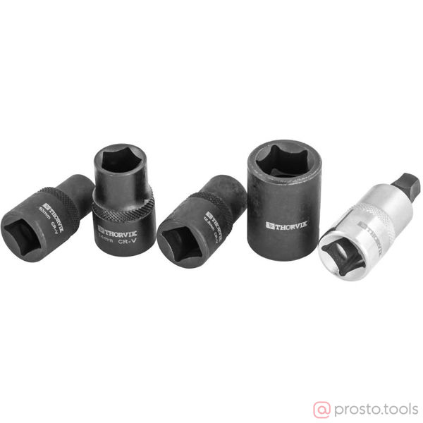 Изображение Набор бит и головок торцевых 1/2" 5-гран. 5 предметов PBCSS5 //THORVIK
