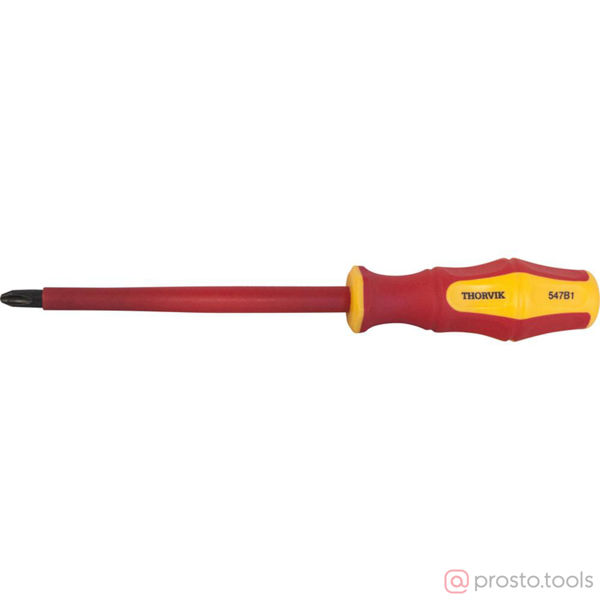 Изображение Отвертка крестовая 150мм PH3 (до 1000В) 2-х комп. рукоятка SDPI315 //THORVIK
