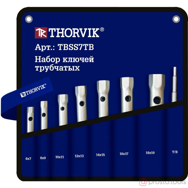 Изображение Набор ключей торц. трубчатых 6-19мм 7шт в чехле TBSS7TB //THORVIK