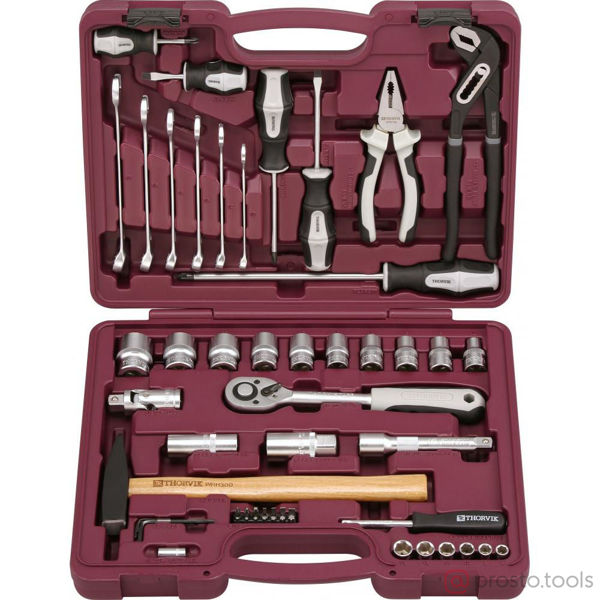 Изображение Набор инструмента 56 пр. пласт. кейс 1/4", 1/2" UTS0056 //THORVIK