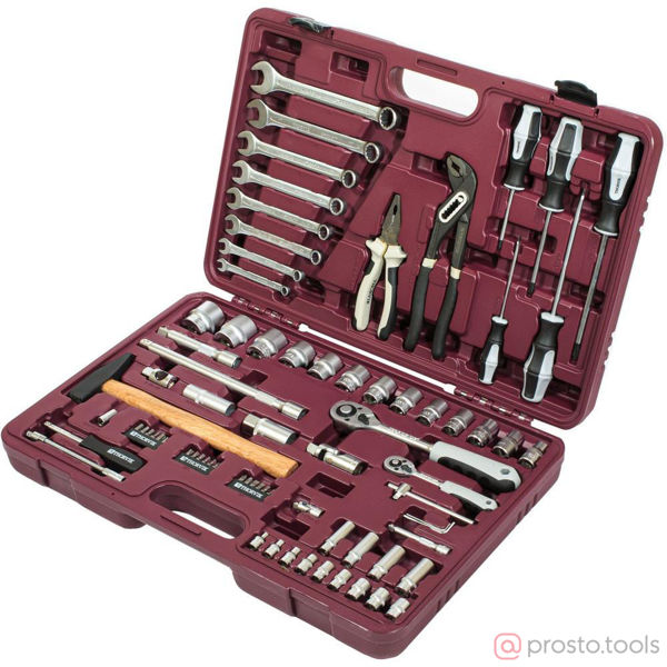 Изображение Набор инструмента 77 пр. пласт. кейс 1/4", 1/2" UTS0077 //THORVIK