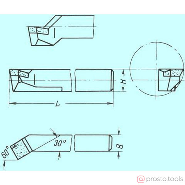 Изображение Резец расточной для скв.отв. 16х16х140 (ВК8)