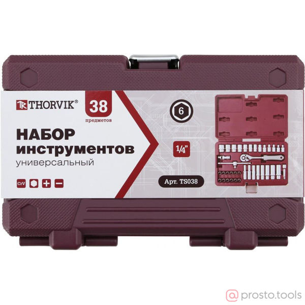 Изображение Набор инструмента 38 пр. пласт. кейс TS038 //THORVIK