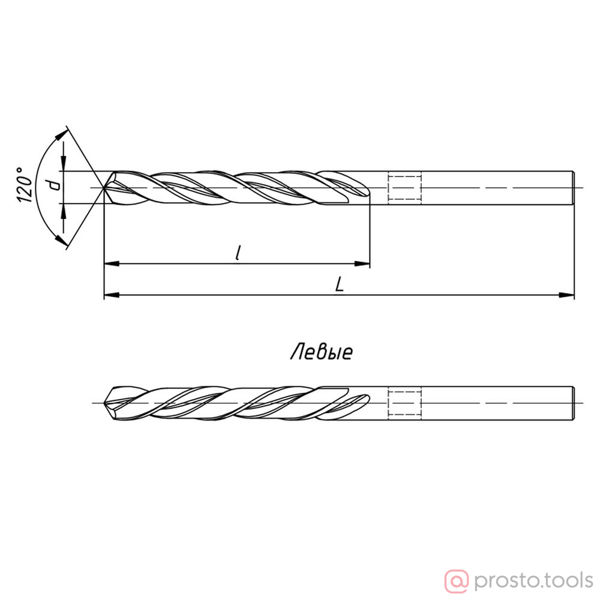 Изображение Сверло ц/х 6,0 HSS левое ГОСТ 10902-77 //Beltools
