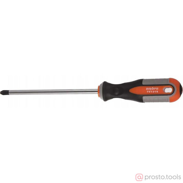 Изображение Отвертка крестовая 150мм PH3 2-х комп. рукоятка ROUND GRIP 751315 //OMBRA