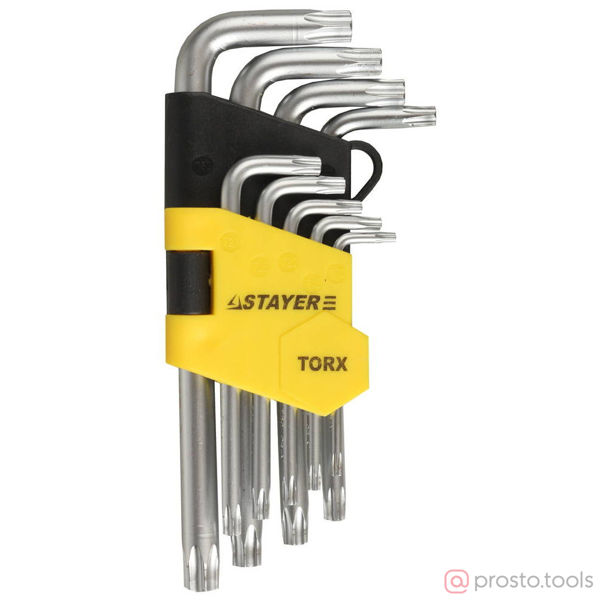 Изображение Набор ключей имбусовых TORX Т2-Т10 9шт. (STAYER)