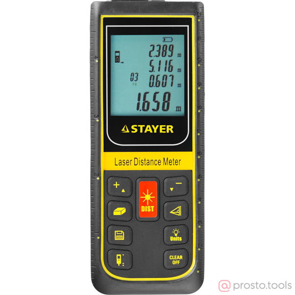 Изображение Дальномер лазерный 100м SDL-100 точность 2мм PRO-Control 34959 //STAYER
