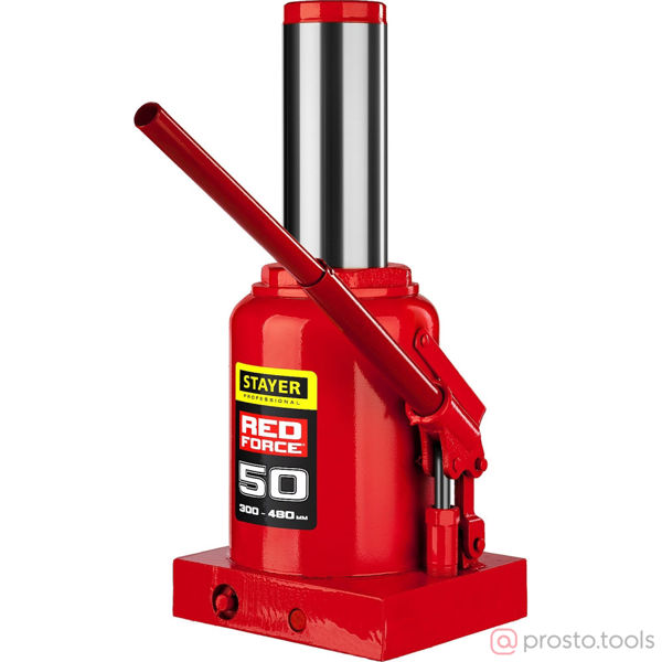 Изображение Домкрат бутылочный гидравлический 50т 300-480 мм "RED FORCE" //STAYER