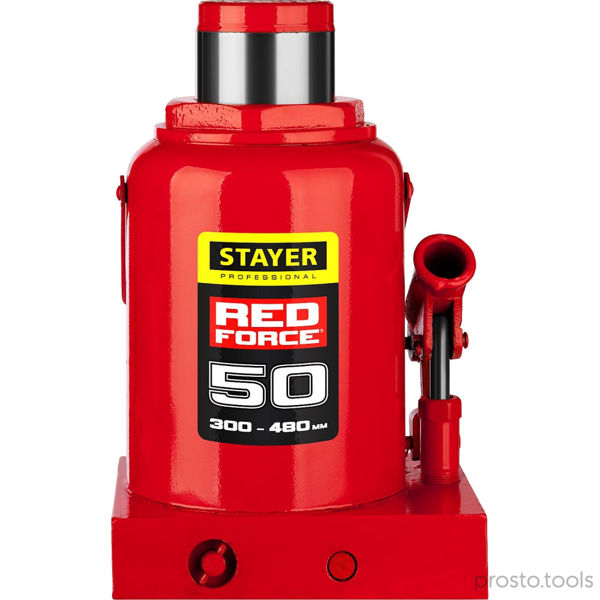 Изображение Домкрат бутылочный гидравлический 50т 300-480 мм "RED FORCE" //STAYER