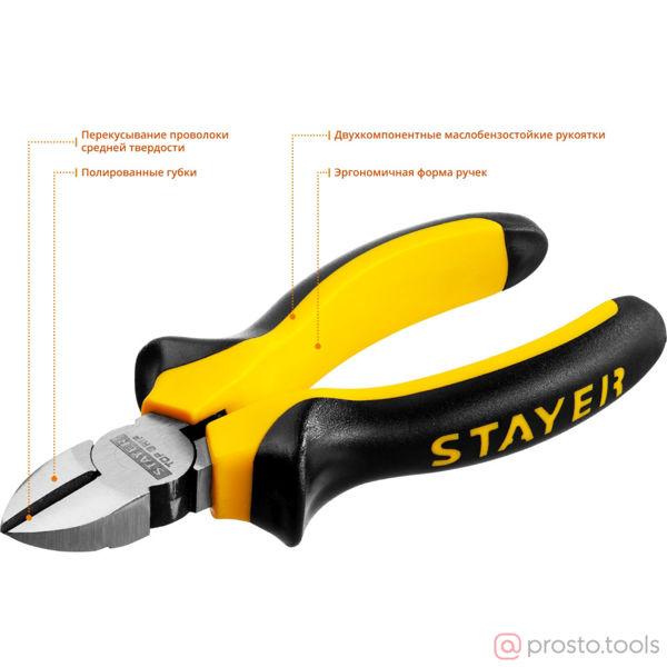 Изображение Кусачки боковые 140 мм TOPGrip //STAYER