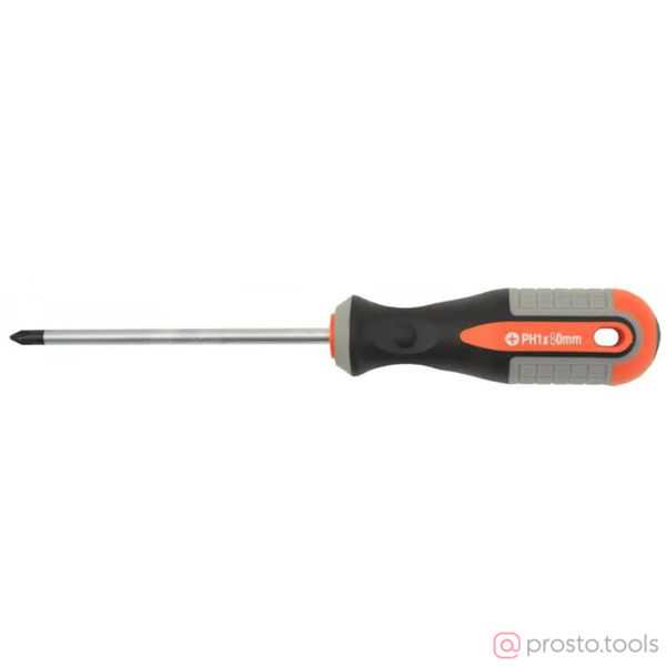 Изображение Отвертка крестовая 80мм PH1 2-х комп. рукоятка ROUND GRIP 751180 //OMBRA