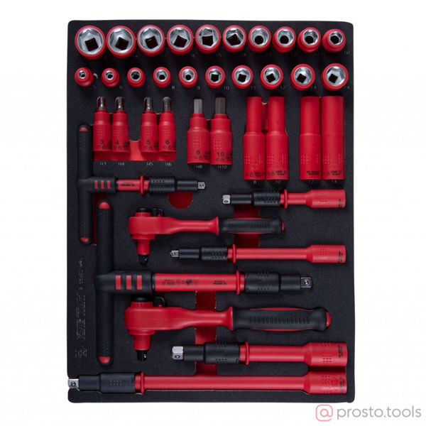 Изображение Набор головок 1/2" 3/8" 5-19 мм 38пр. до 1000В //KING TONY